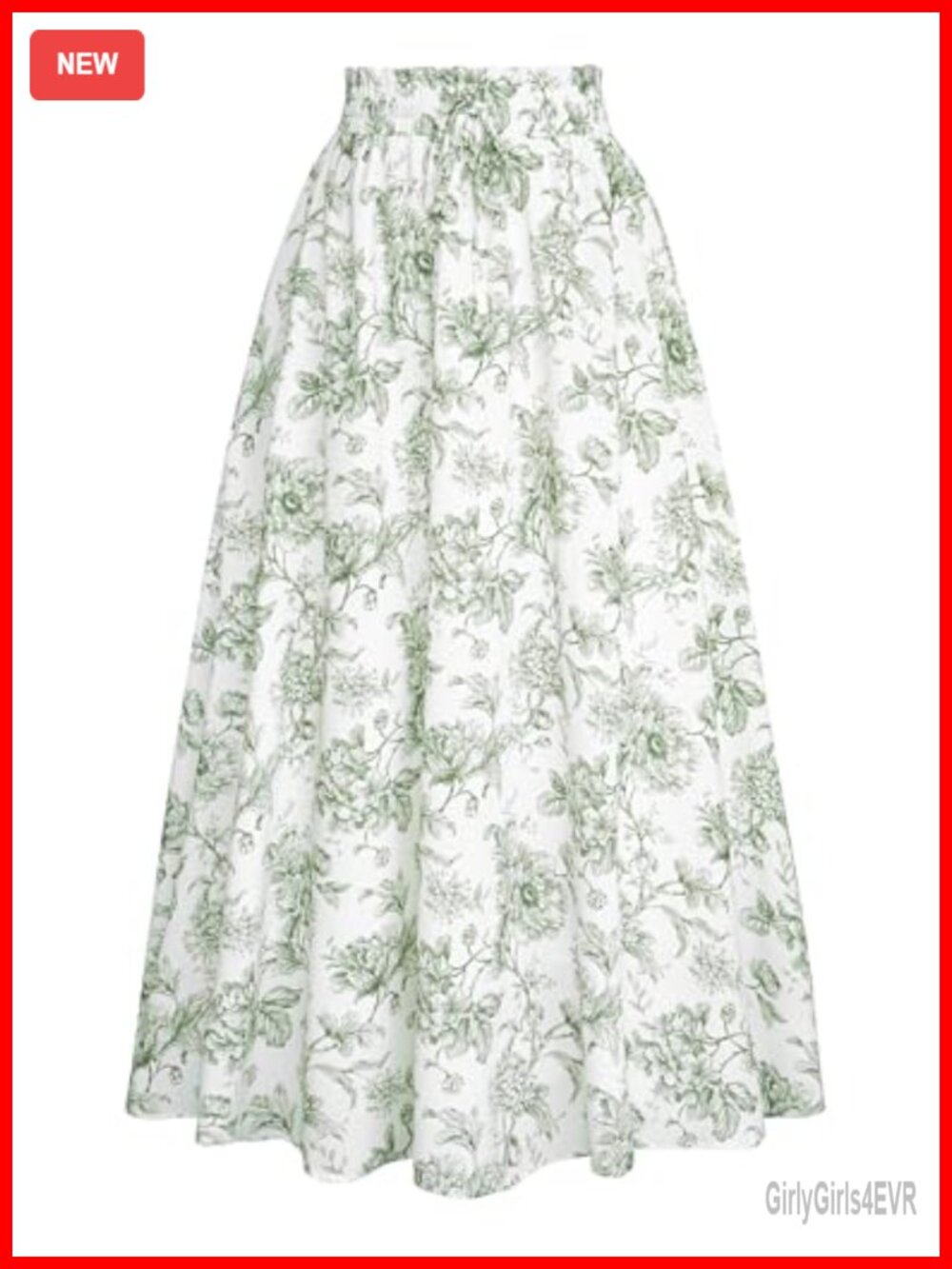 Floral Maxi Skirt for Women High Waist Victorian Long Flowy A-Line
